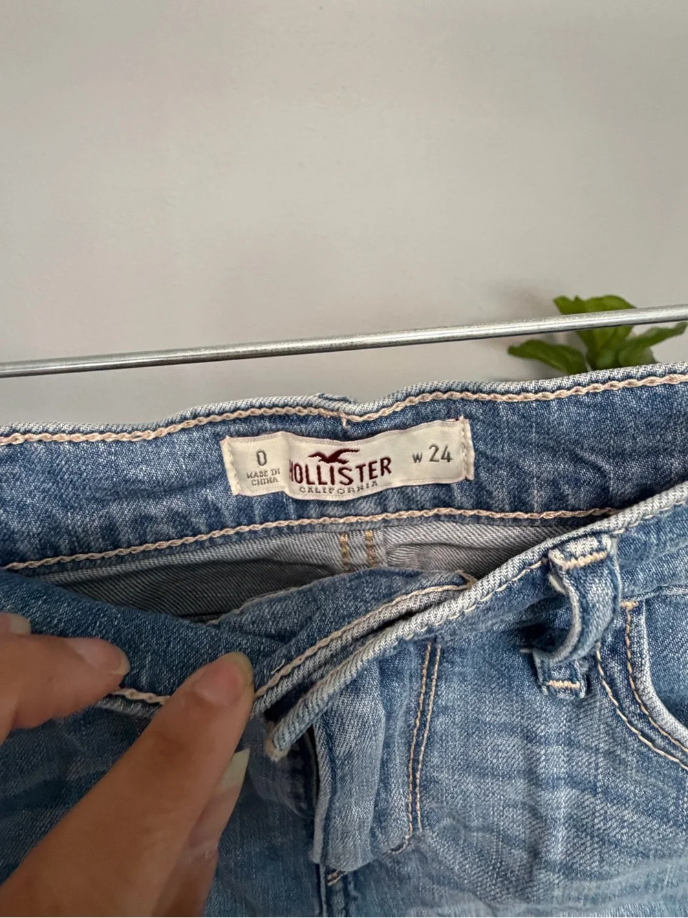 Hollister Light Wash Frayed Denim Cutoff Shorts